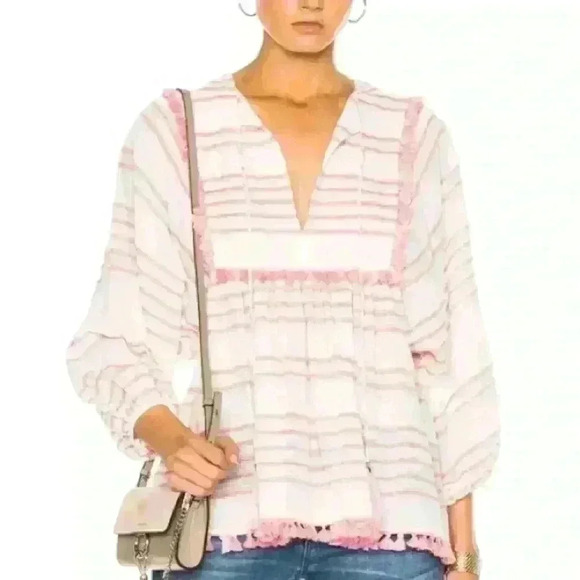 Zimmerman top Womens 1 Small Pink V-Neck 3/4 Sleeve - Picture 9 of 14